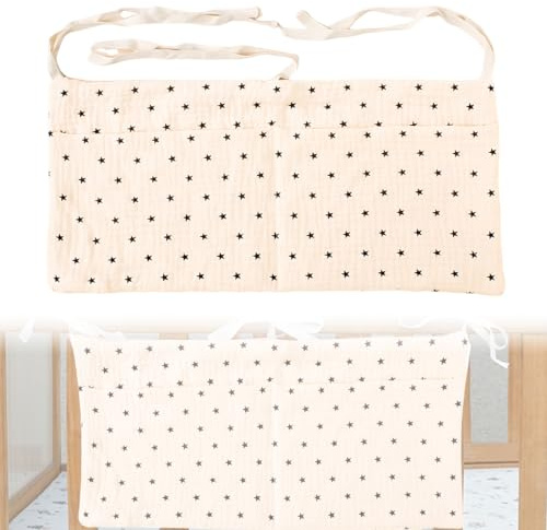 QOWUXHZ Organizador Cuna Organizador Para Cuna De Bebé Bolsa De Almacenamiento Ajustable Organizador De Cama Para Habitación Infantil Para Colgar Patrón De Estrellas