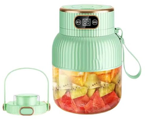 Syayw Portable Juicer Bottle, Portable Juicer Blender, Juicer Juicer, USB Rechargeable Juicer, Food Mixer with Digital Display 600ml for Smoothies