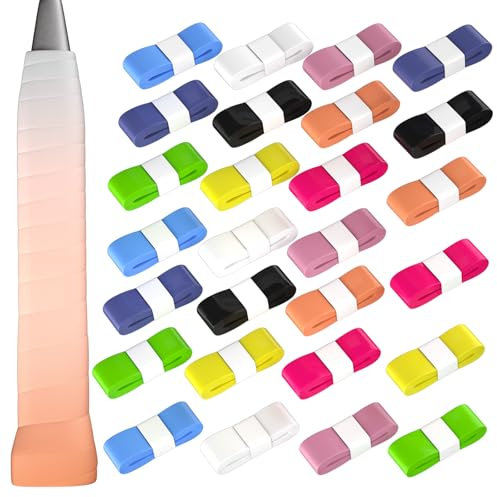 27 Pack Tennis Racket Grip Tape, 9-Color Pre-Cut Anti-Slip Tennis Grips Overgrip, Absorbent and Dry Feel Tennis Grip Tape, Gradient Color Comfortable Pickleball Grip Tape, Badminton Grip for Handles
