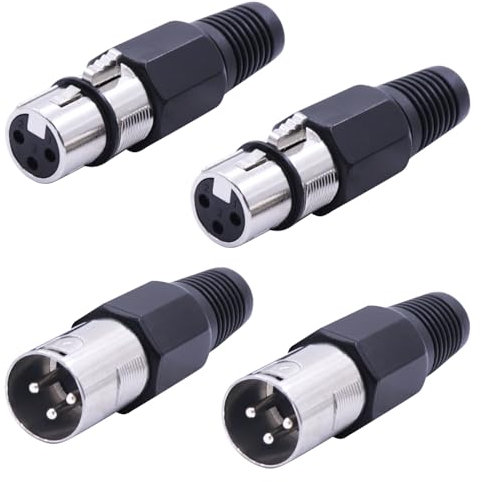 LANMINGLEL XLR - Adaptador XLR de 3 conectores y 3 hembras, cable de micrófono XLR de 3 pines, XLR, cable de audio, cable de micrófono, adaptador para micrófono mixto, conector de audio (2 pares)