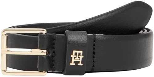 Tommy Hilfiger Damen Gürtel Square 2,5 cm Go Ledergürtel, Schwarz (Black), 90 cm