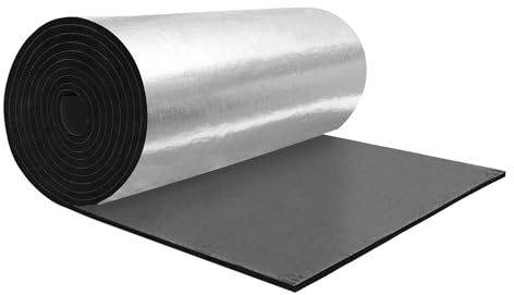 A ABSOPRO Tapis Insonorisation Thermique 1pc Isolation Phonique & Thermique | Argent, Pour Bateau, Capot, Couvercle Moteur, Auto-adhésif, Imperméable, Ignifuge, 200x33cm, 4mm, Isolation Phonique