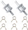 2 válvulas antirretorno de combustible, válvula antirretorno de aluminio de 6 mm, válvula antirretorno de combustible de aluminio, con 6 pinzas de resorte para gasolina, agua, cromo, coche, sistema de