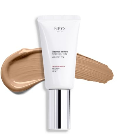 NEO MAKE UP Fondotinta Siero Viso - Intense Serum Satin Foundation - Make Up Illuminante Viso - Skin Care - Bellezza - Fondotinta Solare - SPF 30-05 Gold - 30 ml