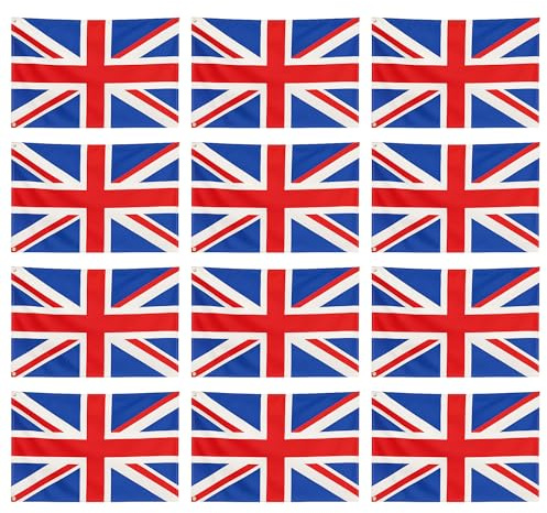 5ft x 3ft Union Jack Flag Great Britain UK National Flag | Large British, Double Stitched with Two Brass Eyelets | Indoor Outdoor Party Decoration