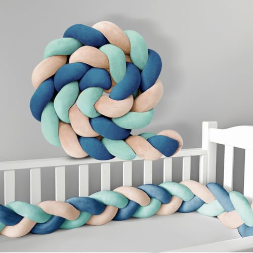 RZYW All-Round Protection Pillow for Bed Braided Knotted Cushions Cotton Bed Set Knot Cushions Cushion Side Protectors for Room Decor,Home, Bedroom,S7,250CM