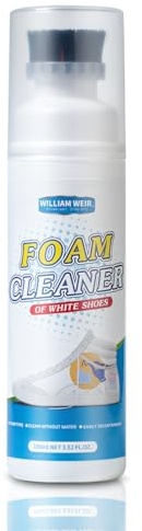 Okaywork Nettoyant Chaussure 100ml avec Brosse, nettoyant sneakers & nettoyant chaussure blanche sans rinçage, mousse nettoyante chaussure douce PH neutre, pour nettoyage chaussure, sport & quotidien