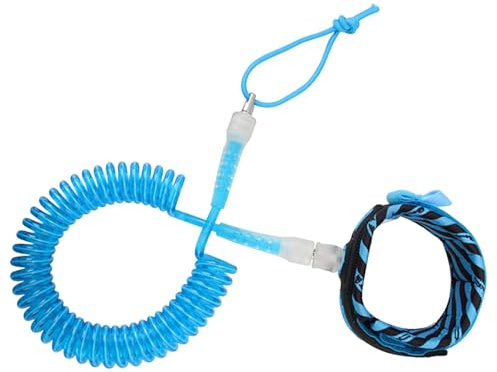 drburpily Correa enrollable para tabla de surf de remo 3 m, elasticidad versátil, cuerda para pies con resorte en Para espiral 5 mm y 3 m, portátil, rotación 360°, correa repuesto para surf, duradera