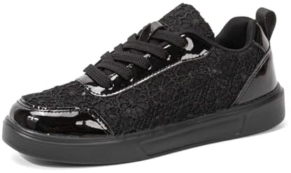Sneakers Donna Estive Leggere di Pizzo Scarpe da Sposa Nero 38 Oktoberfest Damen Trachten Schuhe 38 Trachtenschuhe Frauen Dirndl Spitz Dirndl Schuhe Women Bequem Flach Schwarz Freizeitschuhe