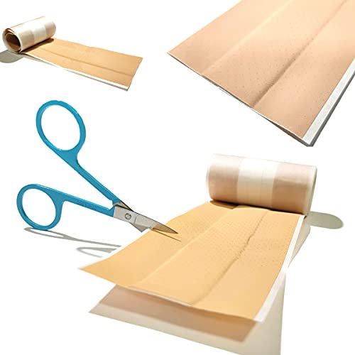 Leddy Living - Cerotto Anatomico in Striscia Ipoallergenico | Traspirante e Impermeabile | Adesivo da Taglio Ritagliabile, Pelle, 100x6 cm, Polietilene (PE)