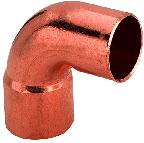 MegaHaustechnik Löt Fitting 5092 Winkel 90° Grad für Kupfer Rohr Außendurchmesser 35mm i-a Muffe Anschluss zum Löten und Stutzen mit AußenØ 35mm Trinkwasser geeignet Kupplung Verbinder Bogen