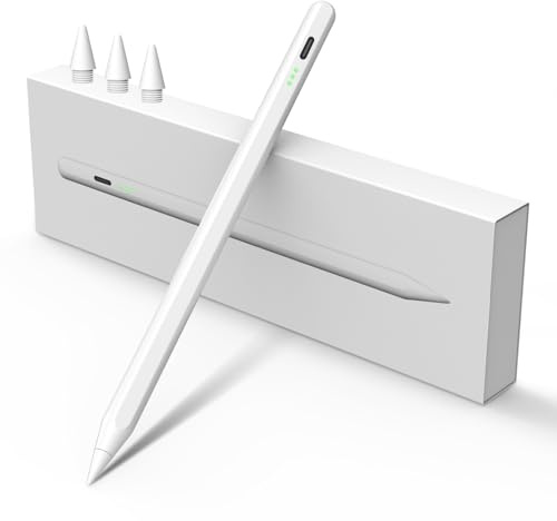 Stylus Pen for iPad Pencil 10th Generation, 2X Fast Charge Apple Pencil with Tilt Sensitivity & Palm Rejection, Compatible with 2018-2025 iPad 6-11th, Pro 12.9/11/13/ M4, Air 3/4/5/M2/M3, Mini 5/6