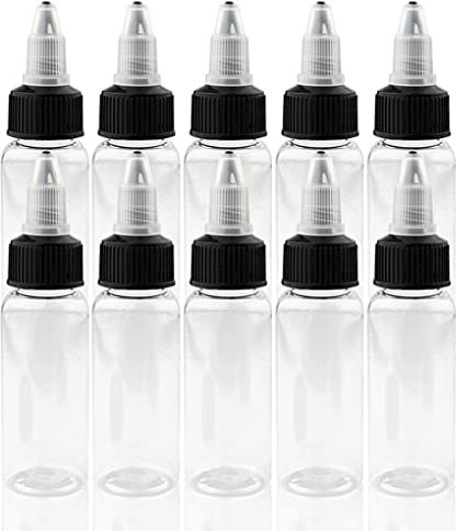 kesurpae 10 Pièces Pigment Bouteille Avec Twist Off Caps En Plastique Vide Transparent Titulaire De Stockage Peinture Accessoire Conteneur D'encre, Comme montré, 30ML