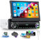CAMECHO Autoradio 1 Din con Bluetooth Vivavoce con Wired Carplay Android auto, 7 Pollici Touch Telescopico Manuale Stereo Auto 1Din con FM USB EQ SWC Mirror Link + Telecamera Posteriore