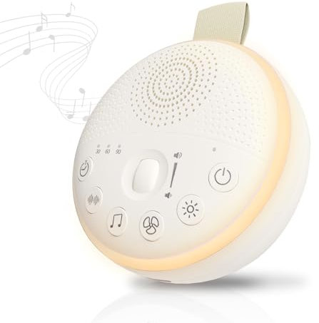 HubiBaby White Noise Machine, Portable Sound Machine with 21 Soothing Sleep Sounds, Long-Lasting Battery, Gentle LED Mood Light, Travel-Friendly Sleep Aid for Newborns, Children, Adult, Pets
