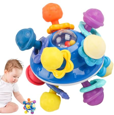 Sfera sensoriale per sonaglio per il bambino, palla di sonaglio per il bambino, palla di sonaglio di giocattoli per ragazze - Giocattoli colorati e colorati da masticare per i viaggi a casa