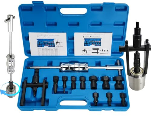 XSTARYE Aggiornamento Estrattore Cuscinetti Interni Bici con Martello di Scorrimento & Estrattore a Due Ganasce Foro Cieco Estrattori Cuscinetti con 8PCS Pinze Espandibili（8-32mm ）