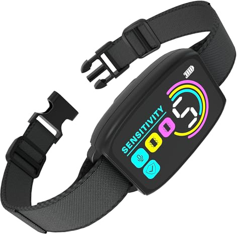 Collar Antiladridos Automático para Perros,Detección Inteligente de Ladridos con Modos de Vibración/Sonido/Fuerte Vibración,Resistente al Agua y Recargable,Adecuado para Perros Grandes y Medianos