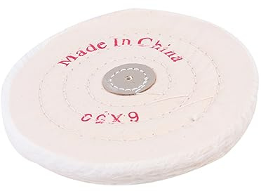 Gatuida 2 Pezzi Disco Lamellare 6 Pollici in Cotone Bianco Per Lucidatura e Lavorazione Mole Abrasive Per Impieghi Gravosi Per Gioielli Acciaio Inossidabile e Ceramica