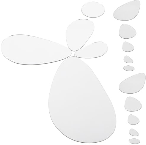 Operitacx 24 Piezas Pegatinas Adhesivas Ovaladas para Pared Decoración Hogar Vinilo Acrílico Fácil de Aplicar y Quitar Cubre Manchas y Arañazos Diseño Moderno y Natural