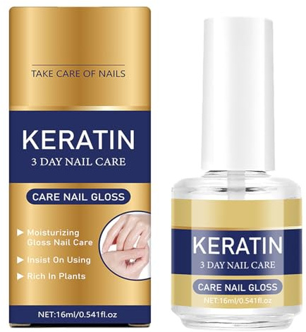 DMQ Keratin & Amino Acid Nail Treatment Oil, 3 Day Nail Care Oil, Nail Strengthener for Weak Nails, Clear Cuticle Oil Care Serum Moisturizing for Dry, Brittle Nails, Daily Strengthening Nourishment