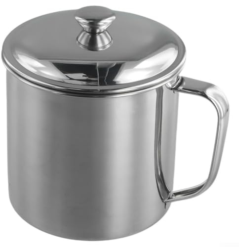 304 rostfritt stål mugg för barn med lock, förtjockad anti-skållning läckagesäker design, BPA-fri vattenflaska för dagisstudenter skola hem utomhus silver ((med lock) 13 cm)