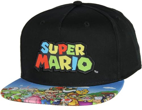 Nintendo Super Mario Youth Embroidered Character Group Boys Adjustable Snapback Hat Baseball Cap Multi