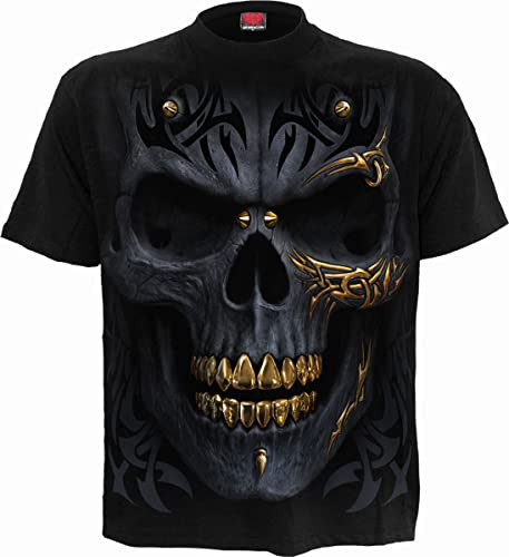 Spiral Black Gold Männer T-Shirt schwarz L 100% Baumwolle Gothic, Horror, Rockwear