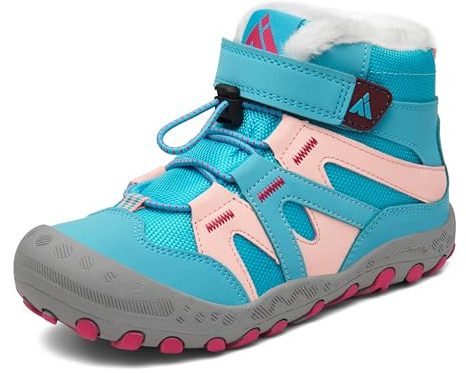 Mishansha Bottes de Neige Enfants Confortable Hiver Gr.24-38 | Garçon, Fille, Doublure Chaude, Antidérapante, Outdoor, Camping, Randonnée, Trekking