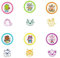 Trendhaus 949875 Happy Friends Stempel, Selbstfärbend Sort