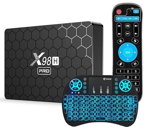 Android TV Box 12.0, 4 Go De RAM 64 Go De ROM H618 Quad-Core Google Android Box Prend en Charge Ultra HD 4K/HDR/Ethernet/BT/3D/Dual-Wifi 2.4G/5G avec Mini Clavier sans Fil,4gb+64gb