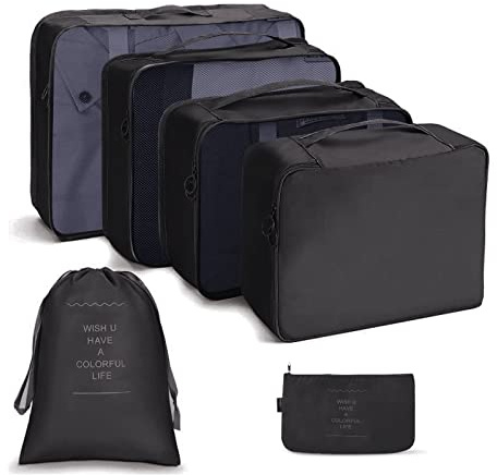 OSDUE Kofferpackwürfel 6 Stück, Reisegepäckchen, Reisegepäckchen, Notwendige Reisezubehör, Kleidung, Schuhe, Kosmetik, Toilettenartikel, Aufbewahrungstaschen