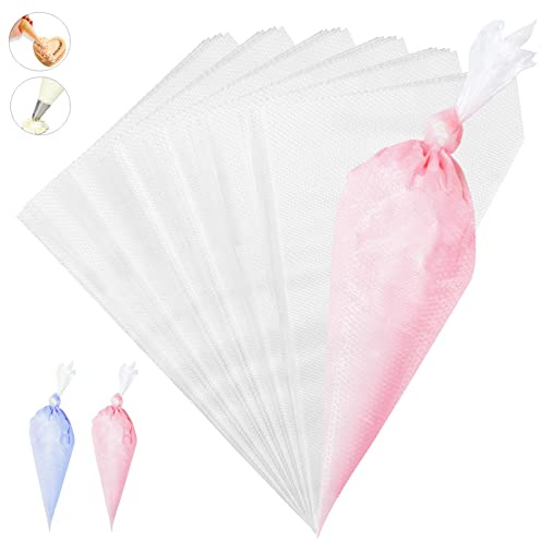 100 sacchetti per tubazioni per pasticceria ispessiti, 46 cm, usa e getta per decorare tubazioni, sacchetti anti-scoppio per cupcake e glassa, perfetti per amanti della cottura professionale