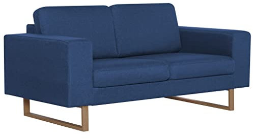 KTHLBRH 2-Sitzer-Sofa Stoff Blau Wohnzimmersofa Schlafzimmersofa Arbeitszimmersofa Büro-Sofa für Wohnzimmer, Schlafzimmer, Büro, Lounge
