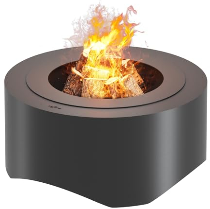 OutFire - Brasero de jardín Ø 70 cm, brasero de Exterior, para jardín, balcón, terraza, Camping, Fabricado en Acero, Negro