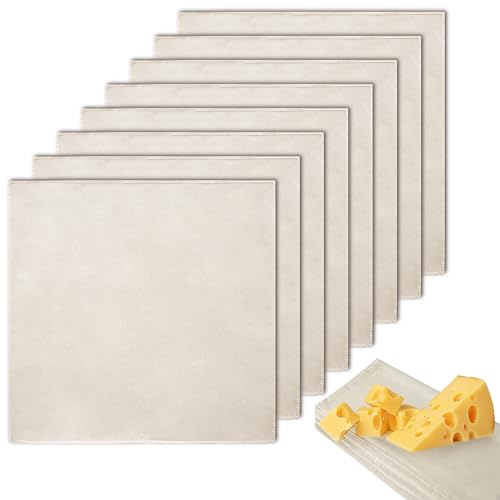 WYRGQIQN Etamine Alimentaire, Toile à Fromage, 8 chiffons en coton réutilisables pour presser le tofu, filtrer le lait de noix et filtrer les aliments, aide de cuisine idéale
