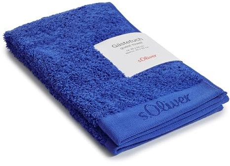 s.Oliver Gästehandtuch 30x50 cm - 100% Baumwolle, 600 g/m², weich & saugstark, Gästetuch blau