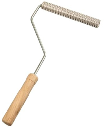 perfk Rodillo para laminar de fibra de vidrio, herramienta de paleta de burbujas, mango de madera, cabeza de Metal, rodillo de burbujas para laminar resina, rodillo 20x100mm