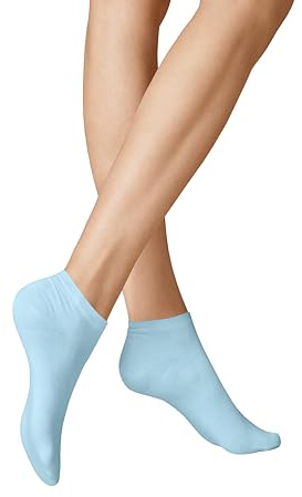 KUNERT Damen Sneaker Socken Sensual Cotton druckfreier Bund 128 DEN dove-blue 1517 39-42