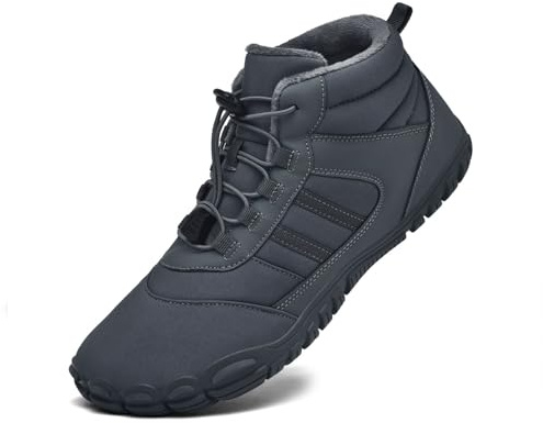 AONETIGER Scarpe Barefoot Invernali Donna Uomo Antiscivolo Stivali Neve Caldo Scarponcini Impermeabili Scarpe a Piedi Nudi da Trekking (88 Grigio,43EU)
