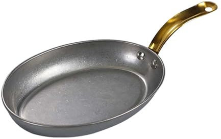 6 Dimensioni Ovale Spagnolo Padella Per Paella Con Manico Singolo, Antiaderente Non Rivestito Padella Per Frutti Di Mare Piatto Per Case O Ristoranti Padella Per Friggere,14cm, Silver