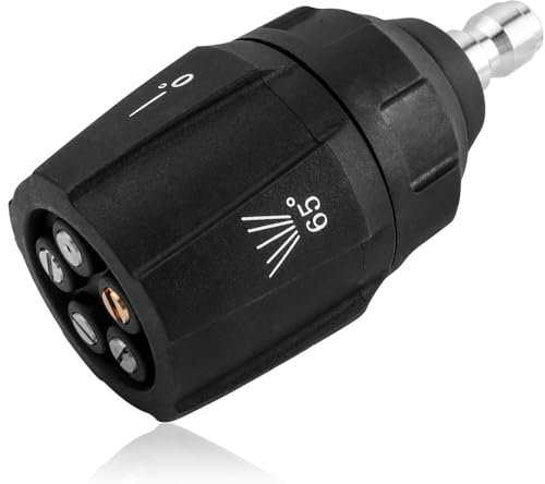 Mesee 5 en 1 Embouts Buse de Nettoyeur Haute Pression à Changement Rapide avec Raccord Rapide 1/4, Embout de Pulvérisation Plusieurs Angles Réglable Buse Turbo pour Nettoyeur Haute Pression