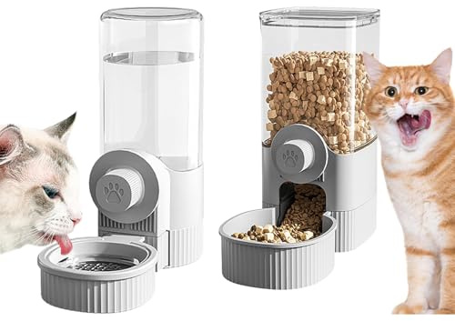 Abreuvoir et Alimentateur Automatique,Distributeur Automatique de Nourriture à Suspendre,Distributeur Croquettes Chat Automatique,Suspendue Abreuvoir Automatique,pour Lapin Cobaye Hamsters Chats Chien