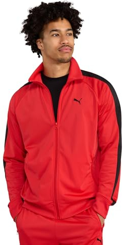 PUMA Men's Essentials T7 Track Jacket, For All Time Red- Black SS26, Medium Ess T7 Poly Track Jacket Us