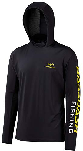 BASSDASH UPF 50+ UV-solskydd för män Långärmad Performance Fishing Hoodie Huvtröjor