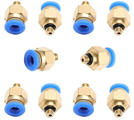 PC6-M5 Push to Connect Fittings, 6mm Tube OD x M5 Thread, Straight Pneumatic Quick Fitting Air Line Connector,One Touch Hose Connector,Pneumatic Air Straight Fitting 20Pcs