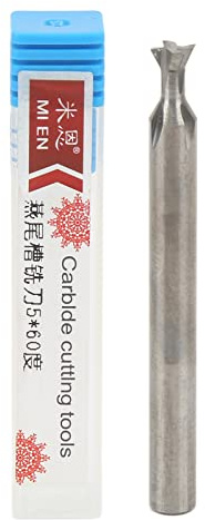 Dovetail End Mill Cutter, Hardened Alloy 4 Flute Slotting Milling Tool for Industrial Machining Universal Shank 5mm Shank 5 x 60 Degree x 50L 1 Piece