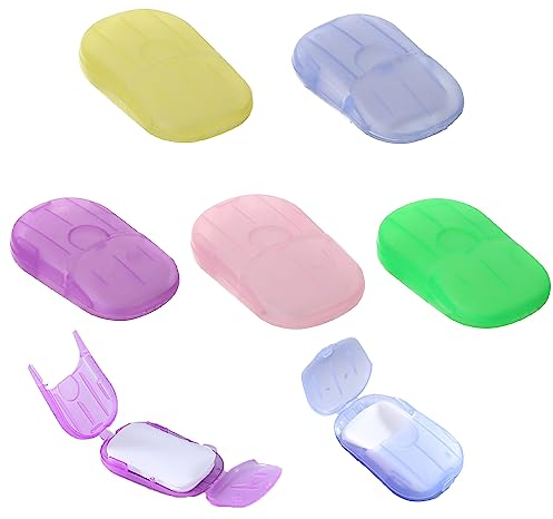 CRLLDPM 5 Pezzi Carta Sapone Getta Portatile Sapone di Carta Fogli di Sapone Sapone Portatile per Viaggi all'Aperto,Campeggio, Escursionismo, Barbecue o Altre attività All'aperto