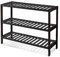 KEPLIN 3 Tier Natural Bamboo Shoe Rack Easy Assembly & Strong Design Stand Shelf Organiser Ideal for Corridor,Bedroom,Bathroom,Hallway & Small Spaces Large Capacity (3 Tier, Black/Black)