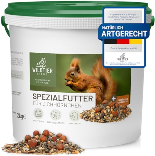 wildtier liebe Mangime per scoiattolo, 2 kg, per scoiattoli e scoiattoli, fodera per tutto l'anno, con dessert extra scoiattolo, scoiattolo, fodera per scoiattoli